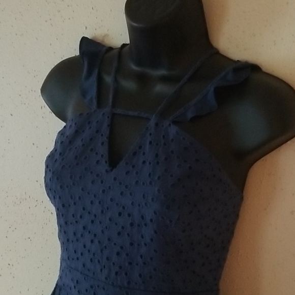 BCBGeneration Halter Fit & Flair Eyelet Knit Dress - Picture 4 of 7